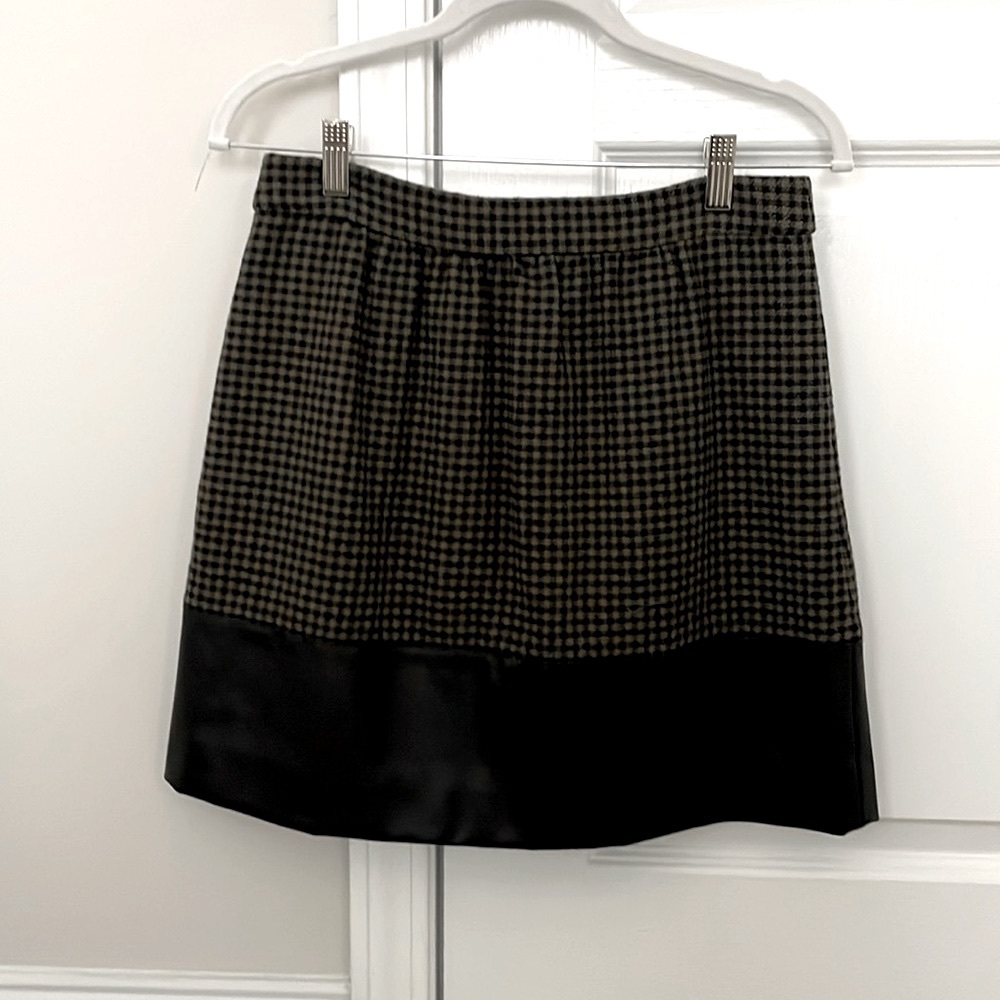 J.Crew mini skirt w/ faux leather detail